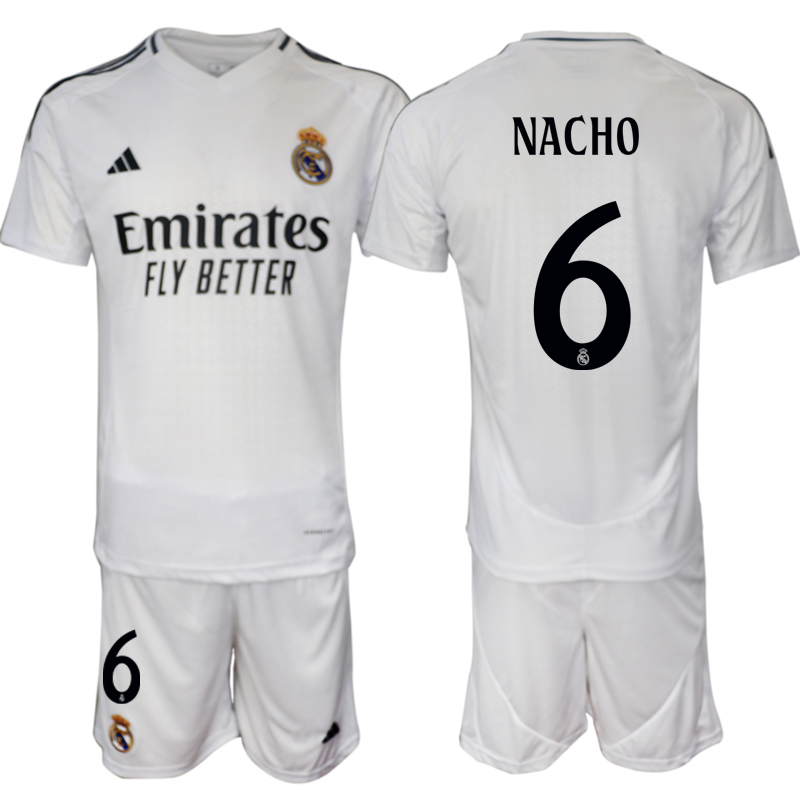 Men 2024-2025 Club Real Madrid home White #6 Soccer Jersey->real madrid jersey->Soccer Club Jersey